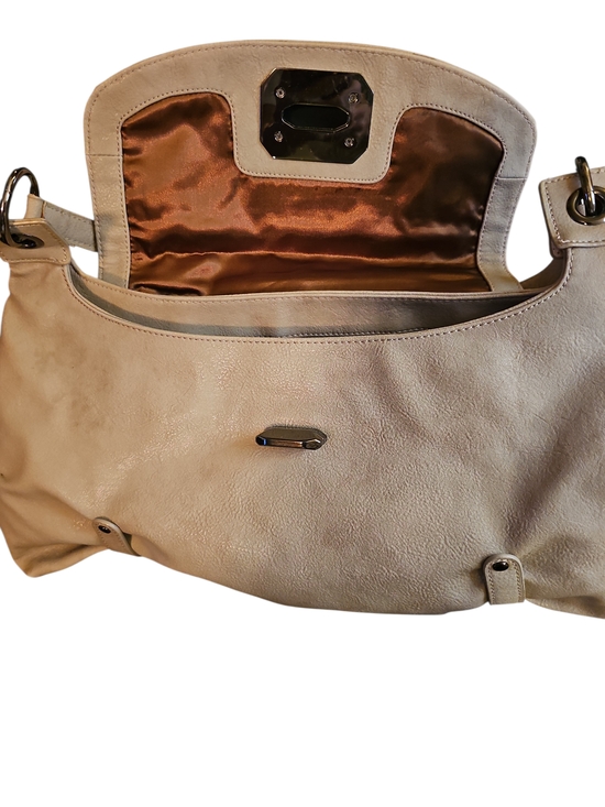 Kate Landry Tan Shoulder Bag with Turn-Lock Accent - Picture 3 of 5